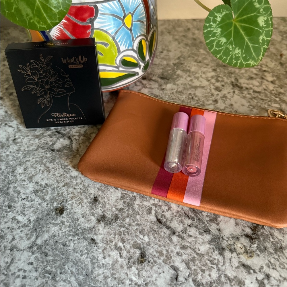 Eyeshadow Palette and Lip Gloss Set - Brown and Pink